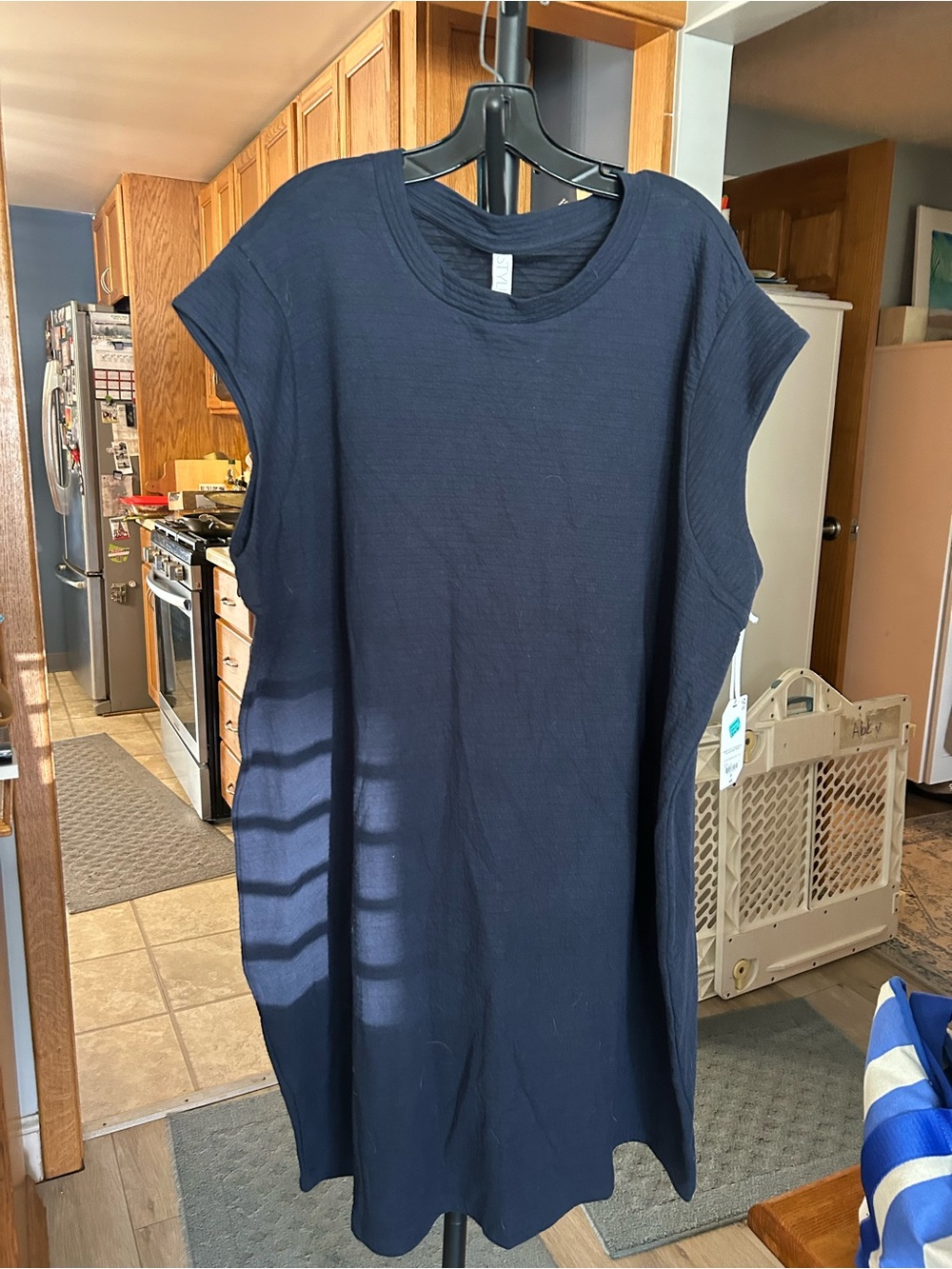 STYLUS Navy Sleeveless Midi Shift Dress